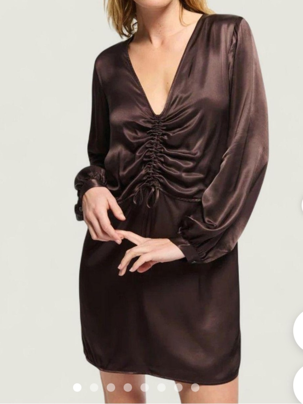 Nation LTD Cora Satin Long Sleeve Mini Dress